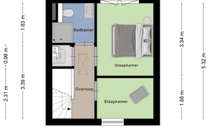Plattegrond – Burgemeester Prinsensingel 97 D, Roosendaal