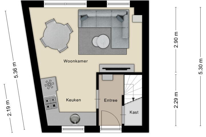 Plattegrond – Burgemeester Prinsensingel 97 E, Roosendaal