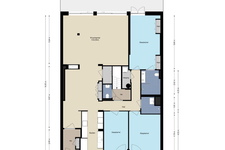 Plattegrond – Burgemeester Rijnderslaan 188, Amstelveen