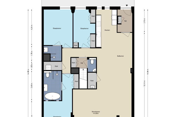 Plattegrond – Burgemeester Rijnderslaan 636, Amstelveen