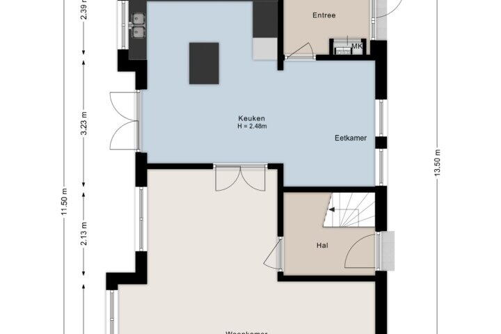 Plattegrond – Burgemeester Schuitestraat 36, Hardenberg