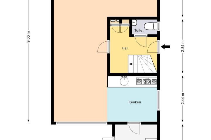 Plattegrond – Burgemeester Selhorststraat 66, Gorredijk