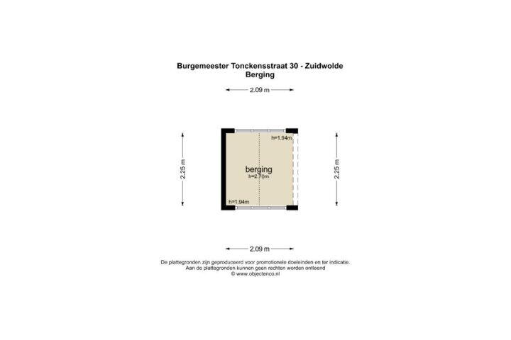 Plattegrond – Burgemeester Tonckensstraat 30, Zuidwolde