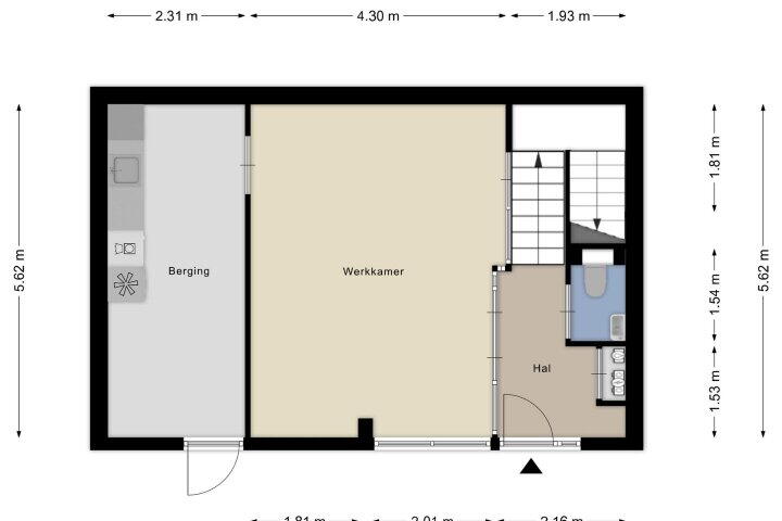 Plattegrond – Burgemeester van Stamplein 290, Hoofddorp