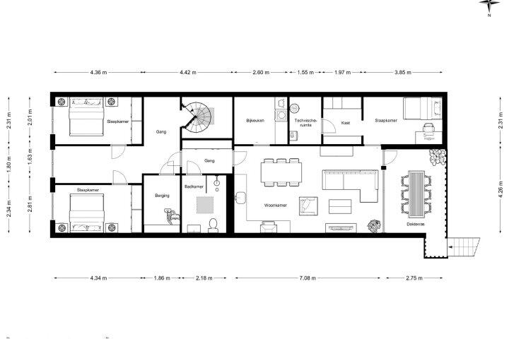 Plattegrond – Burgemeester Wuiteweg 18, Drachten