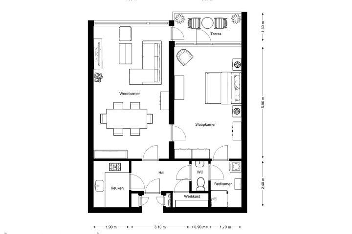 Plattegrond – Burgemeester Wuiteweg 263, Drachten