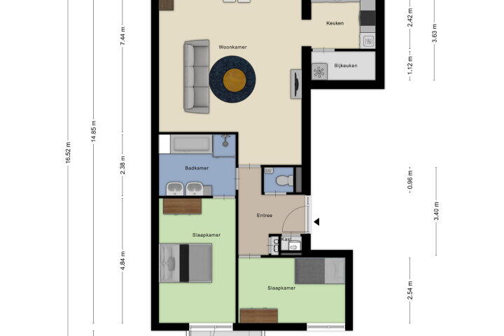 Plattegrond – Burgerhoutsestraat 35, Roosendaal