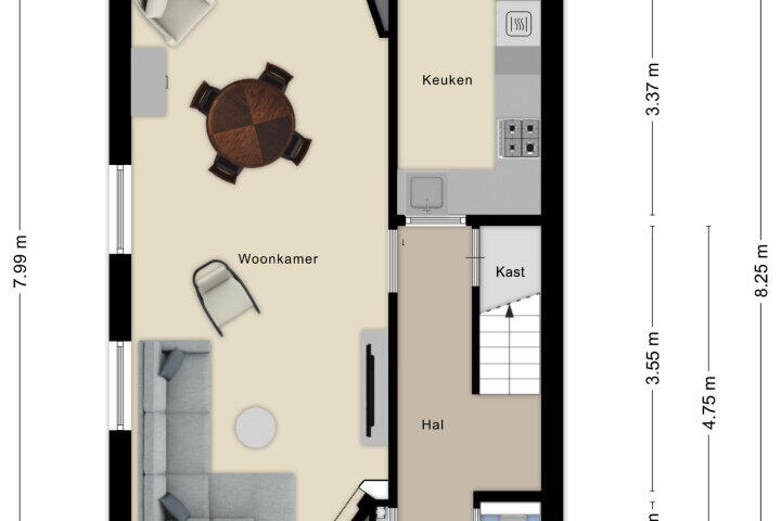 Plattegrond – Burgerhoutsestraat 98, Roosendaal