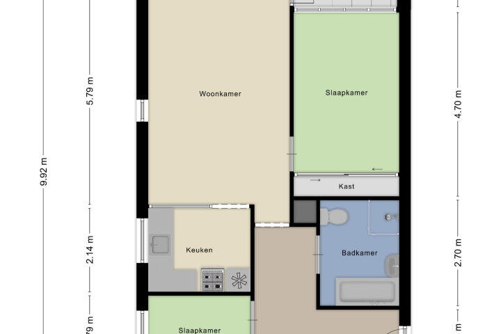 Plattegrond – Burg. Hustinxstraat 114, Nijmegen