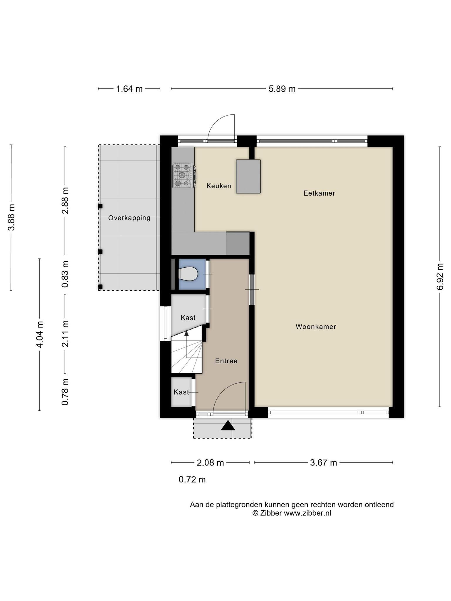 Plattegrond 1 - Busken Huetlaan 11, Waddinxveen