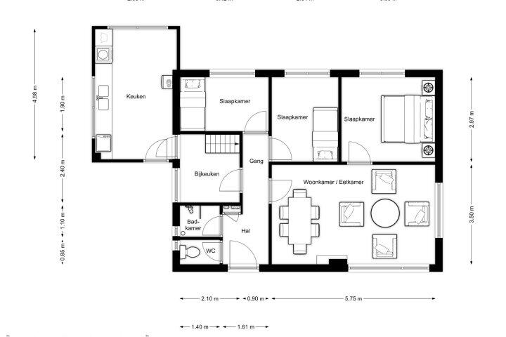 Plattegrond – Bysitterskamp 29, Boornbergum