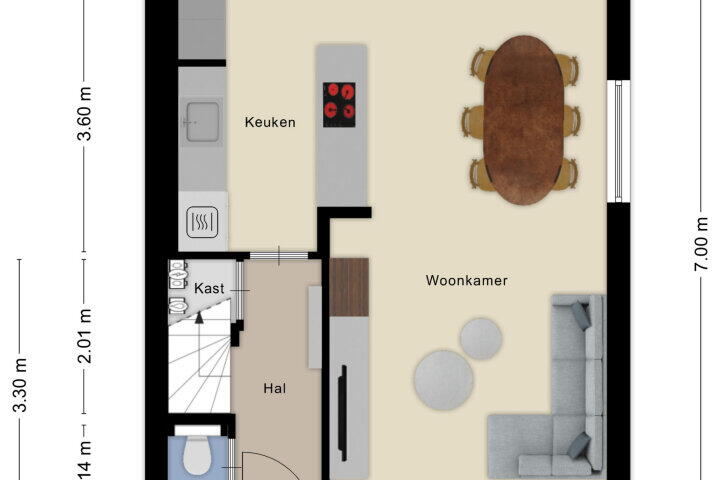 Plattegrond – Camphuysenlaan 26, Roosendaal
