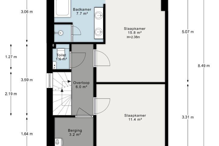 Plattegrond – Carel Fabritiuslaan 3, Amstelveen