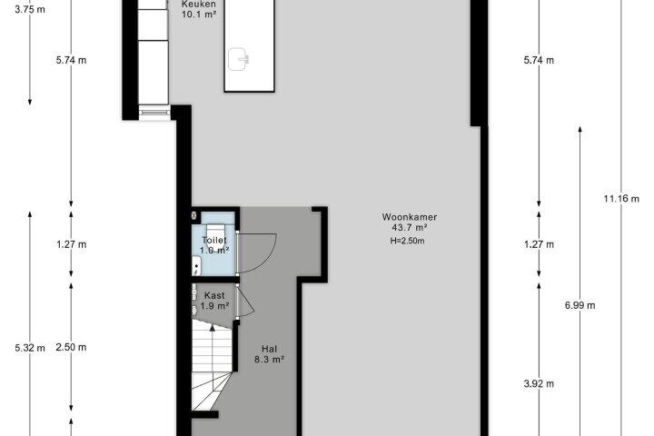 Plattegrond – Carel Fabritiuslaan 3, Amstelveen