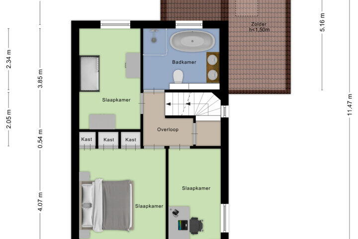 Plattegrond – Carel van Manderdreef 11, Oosterhout