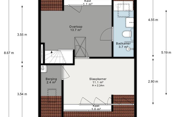 Plattegrond – Catharina van Clevepark 50, Amstelveen