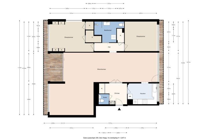 Plattegrond – Cees Laseurlaan 335, Den Haag
