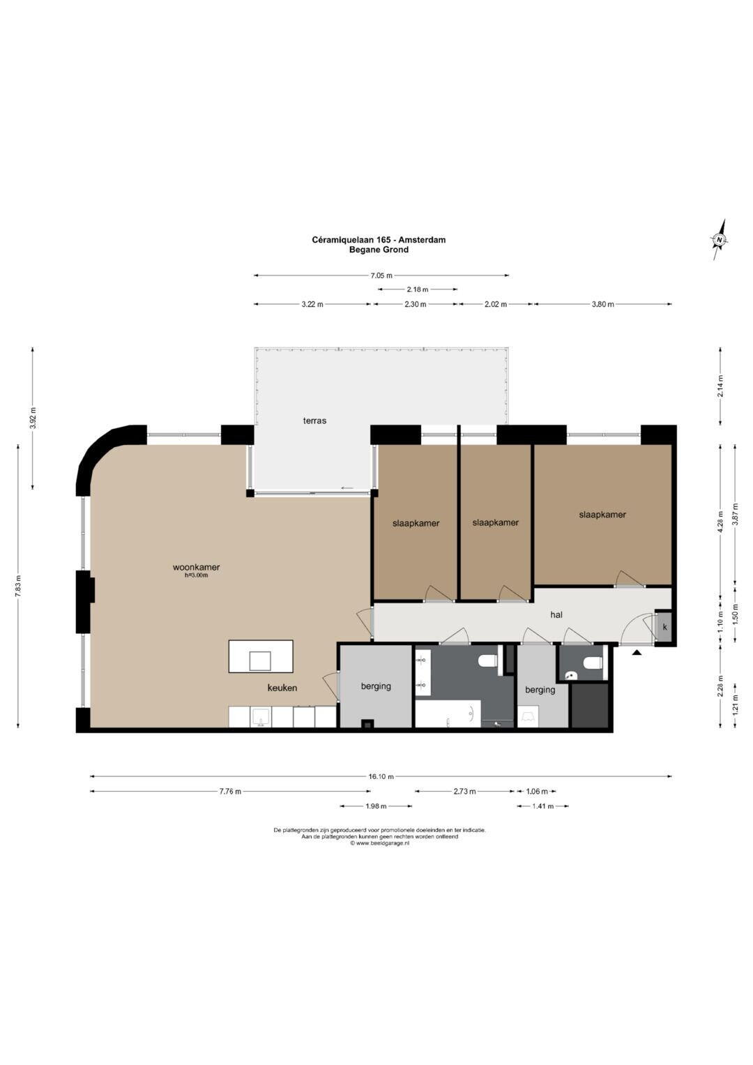 Plattegrond 1 - Céramiquelaan 165, Amsterdam