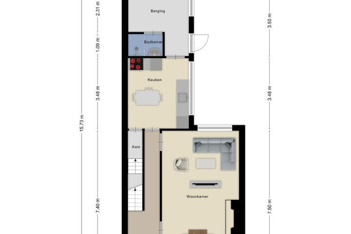 Plattegrond – Charitasstraat 37, Roosendaal