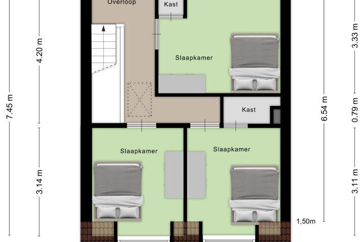 Plattegrond – Charitasstraat 37, Roosendaal