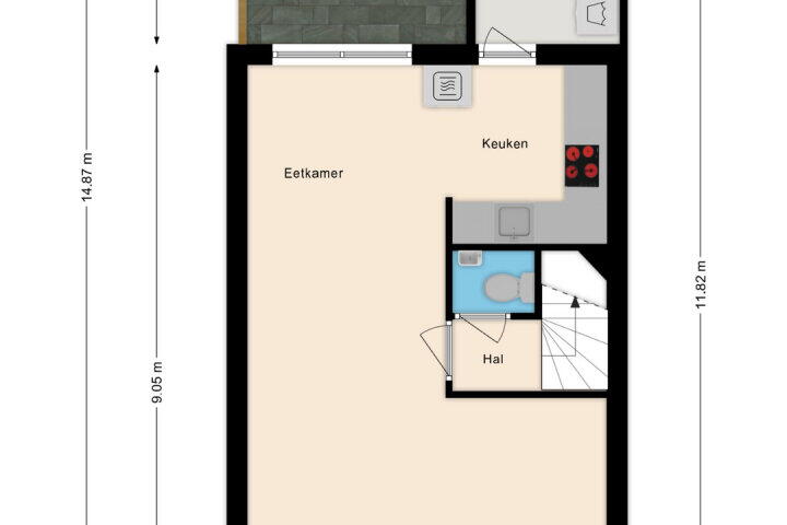 Plattegrond – C.H. Moensstraat 15, Beverwijk