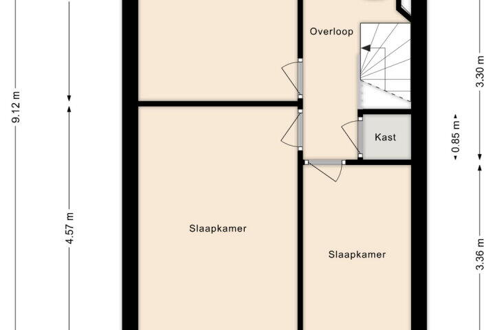 Plattegrond – C.H. Moensstraat 15, Beverwijk