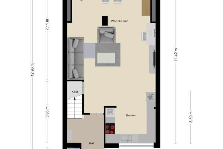 Plattegrond – Chromietdijk 27, Roosendaal