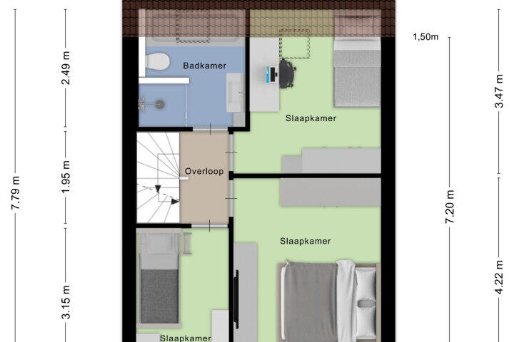 Plattegrond – Cipresberg 12, Roosendaal