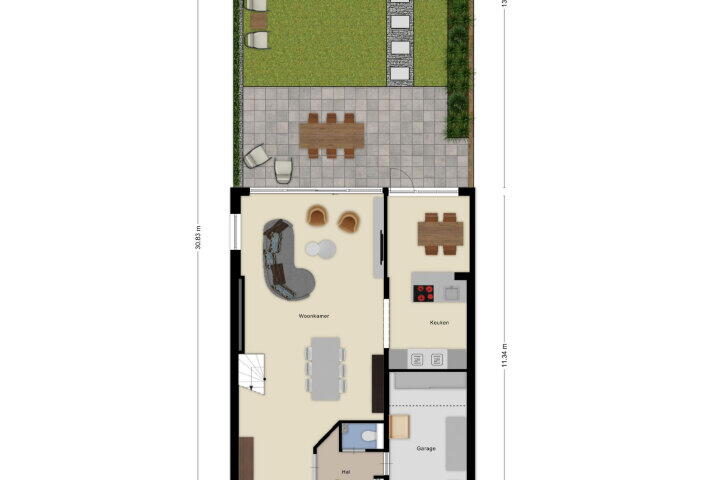 Plattegrond – Cipresberg 23, Roosendaal