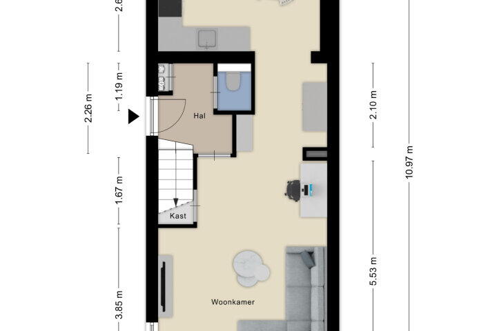 Plattegrond – Cipresberg 57, Roosendaal