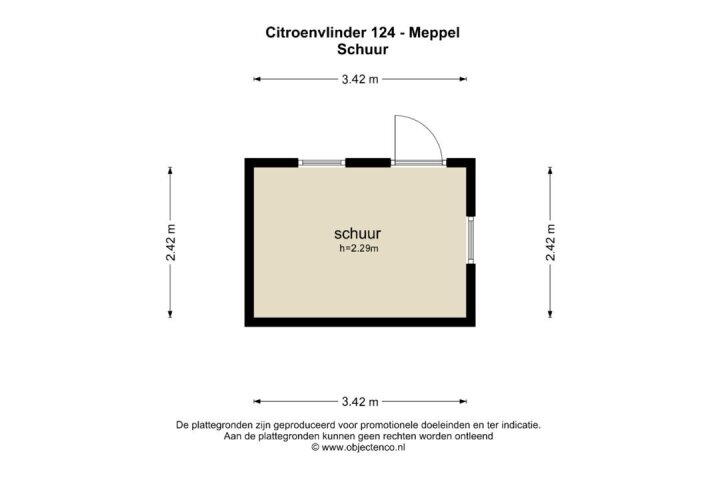 Plattegrond – Citroenvlinder 124, Meppel