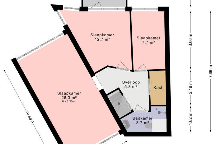 Plattegrond – Corbulokade 45, Voorburg