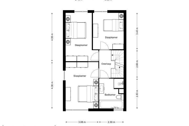 Plattegrond – Cornelis Rienks de Boerstraat 1, Drachten