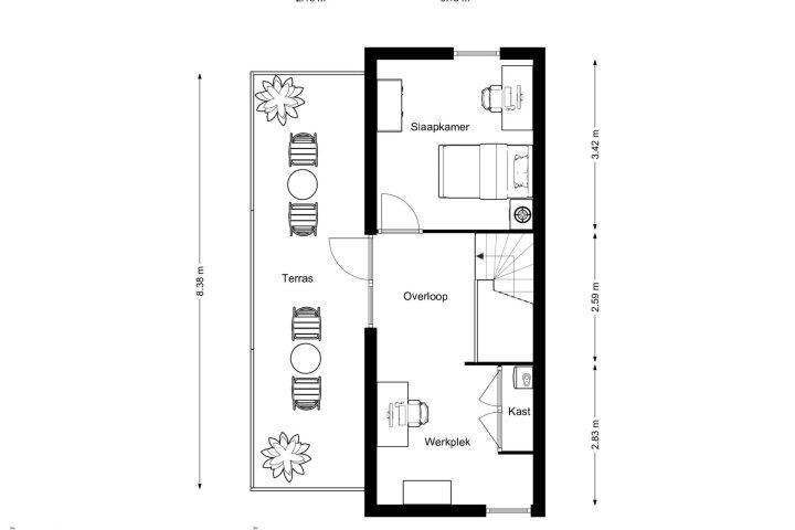 Plattegrond – Cornelis Rienks de Boerstraat 1, Drachten