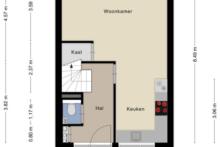 Plattegrond – Couwenbergstraat 45, Nijmegen
