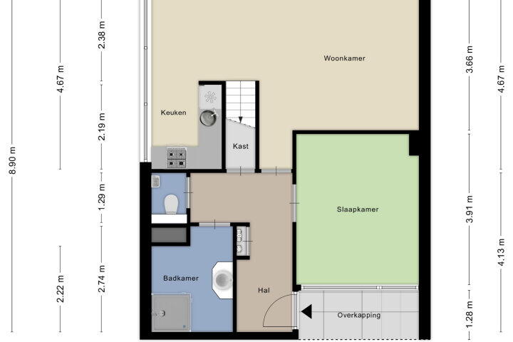 Plattegrond – Couwenbergstraat 78, Nijmegen