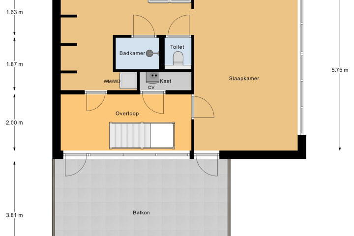 Plattegrond – Curacaostraat 1, Almere