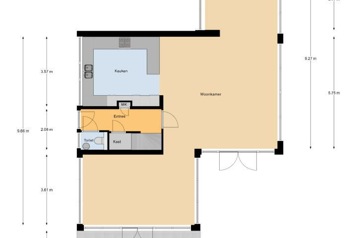 Plattegrond – Curacaostraat 1, Almere