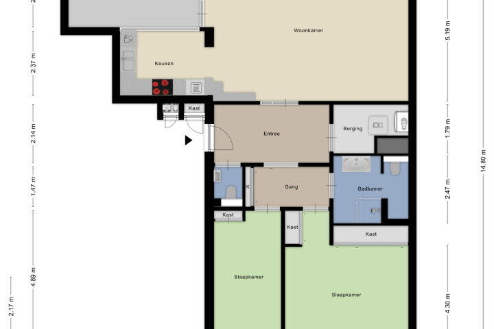 Plattegrond – Daemslunet 6 E, Maastricht