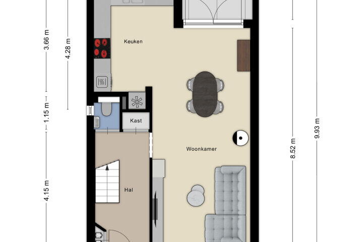 Plattegrond – Dahliastraat 1, Roosendaal