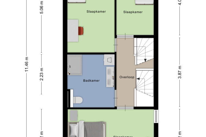Plattegrond – Dahliastraat 36 A, Roosendaal