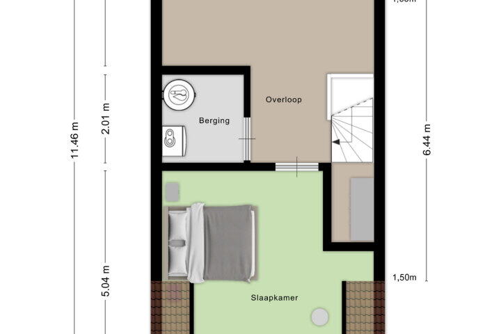 Plattegrond – Dahliastraat 36 A, Roosendaal