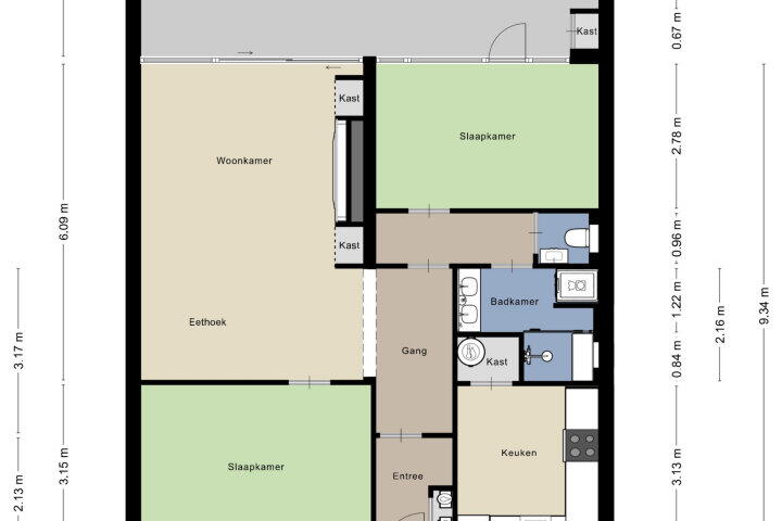 Plattegrond – Dalenbeek 13, Beverwijk