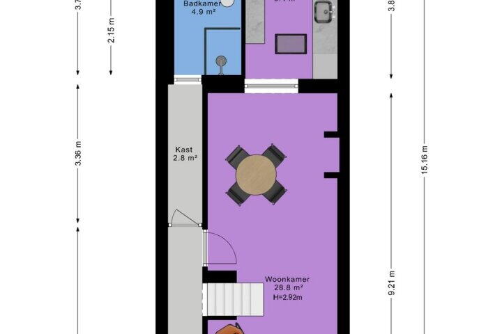 Plattegrond – Damsterdiep 200, Groningen