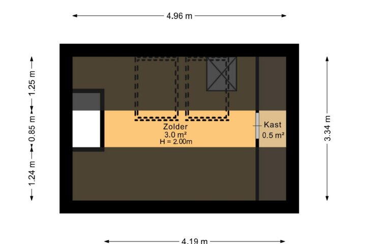 Plattegrond – Damsterdiep 57 B, Groningen