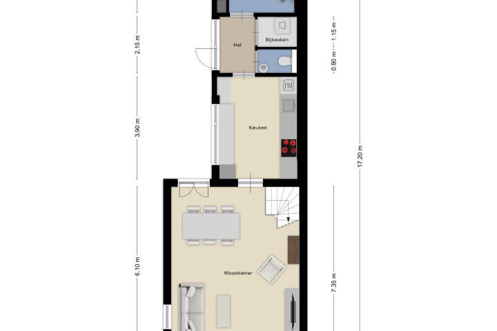 Plattegrond – Damstraat 35, Roosendaal