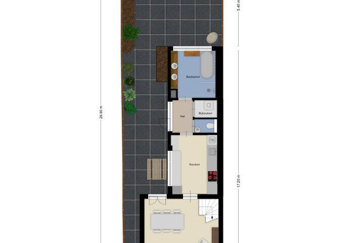 Plattegrond – Damstraat 35, Roosendaal