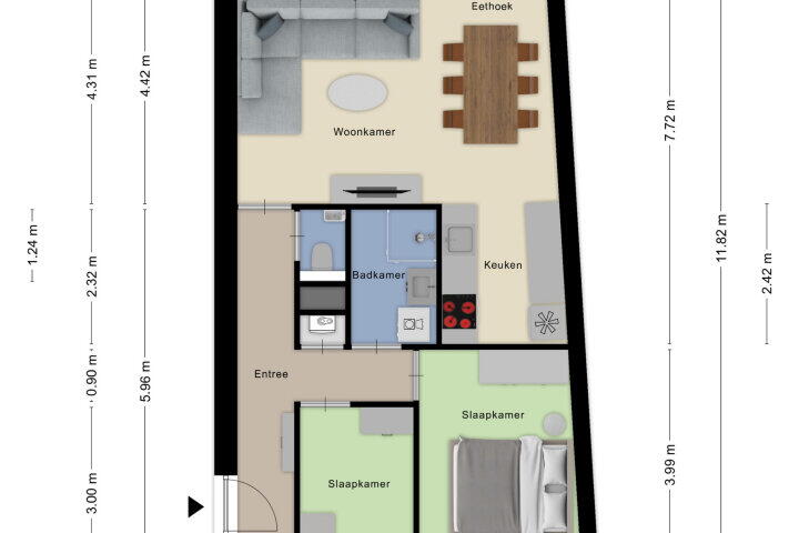 Plattegrond – Damstraat 64 B, Roosendaal
