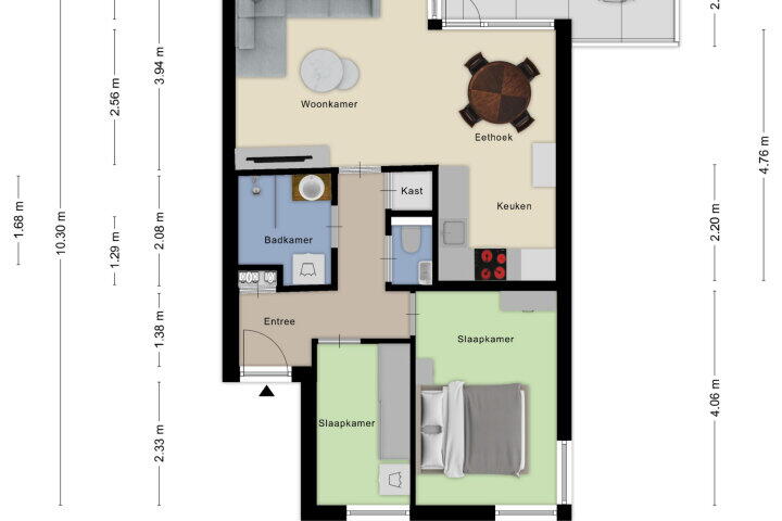 Plattegrond – Damstraat 66 B, Roosendaal