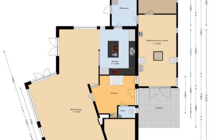 Plattegrond – Damveld 7, Almere
